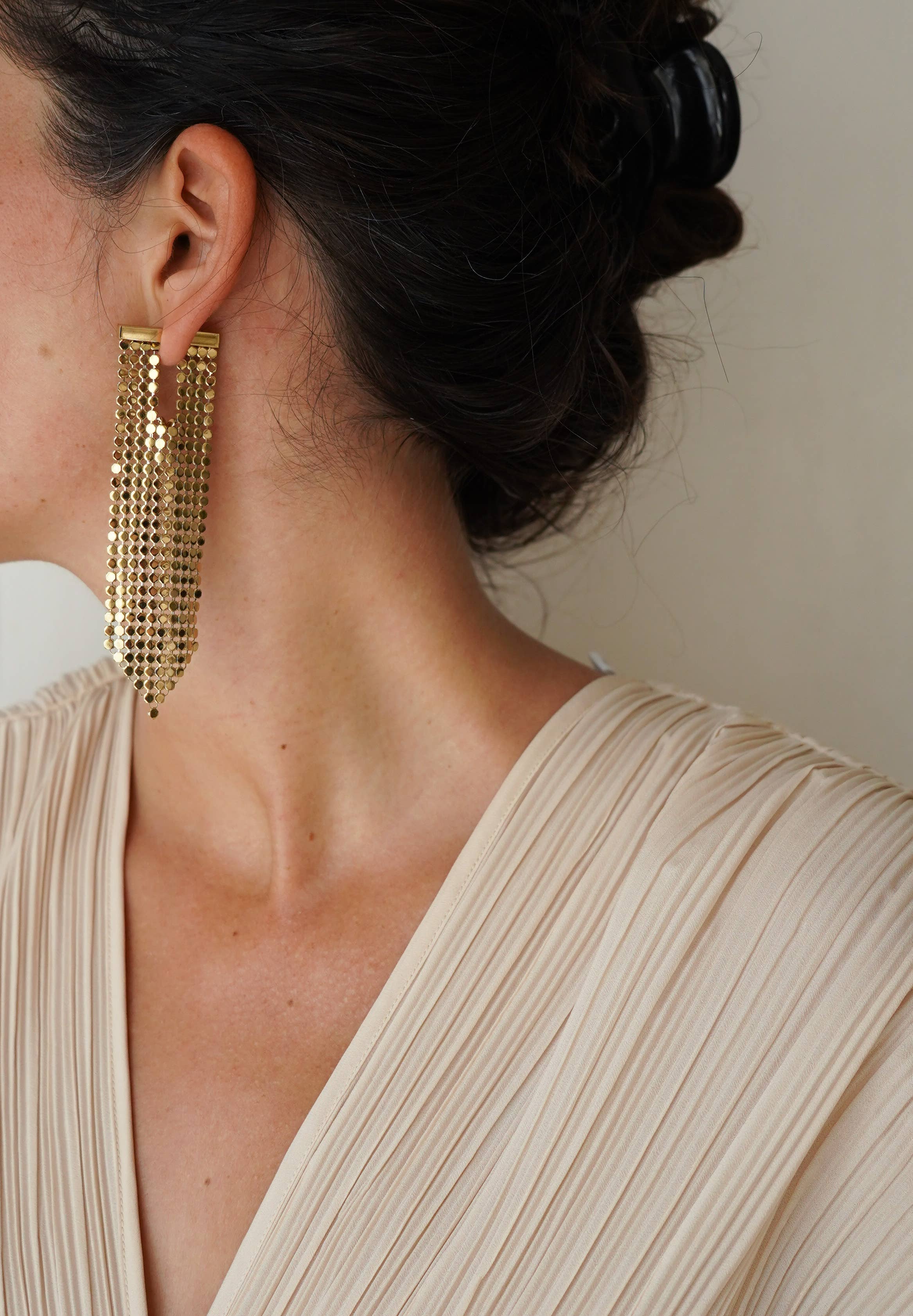 Bijoux 7bis - Wholesale Dangle Earrings - Steel Mesh Arrow Shape Earrings1