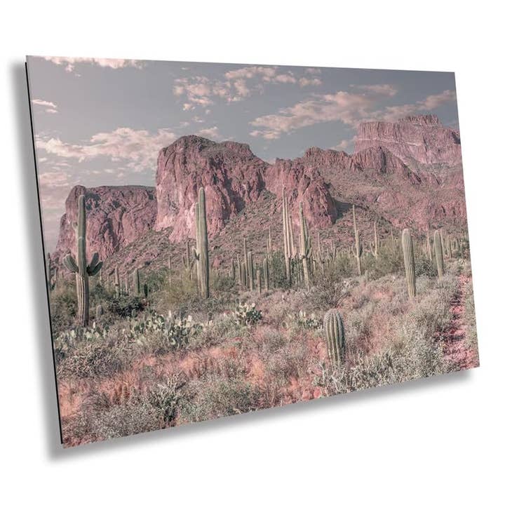 Enigmatic Wilderness Wonders: Superstition Mountains Wall Art Metal Acrylic Print Cactus Desert Arizona Photography for wholesale by Images By Cheri