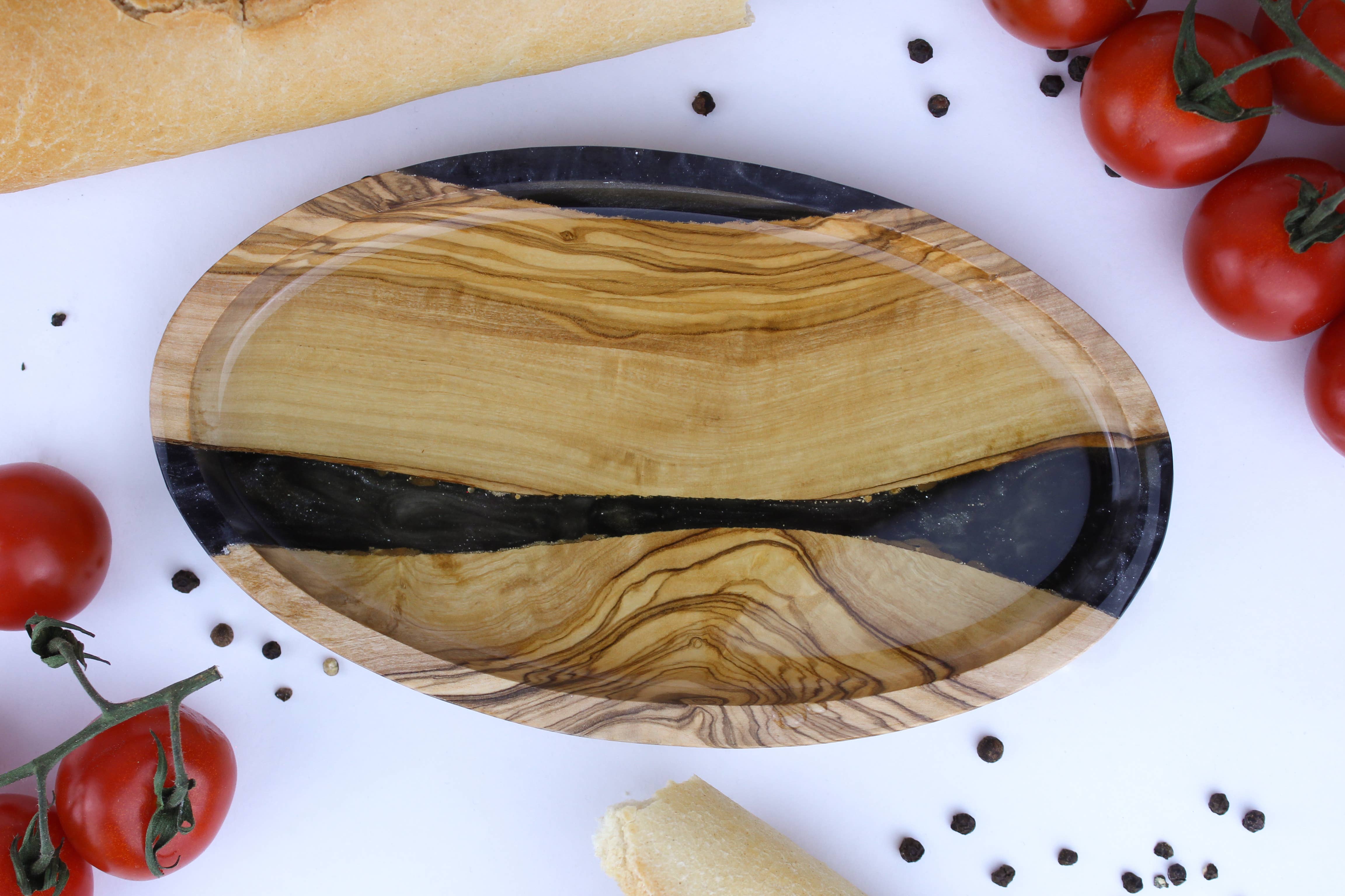 Natural OliveWood - Wholesale Condiment/Dip Bowl - Olive Wood Resin Dipping Dish10