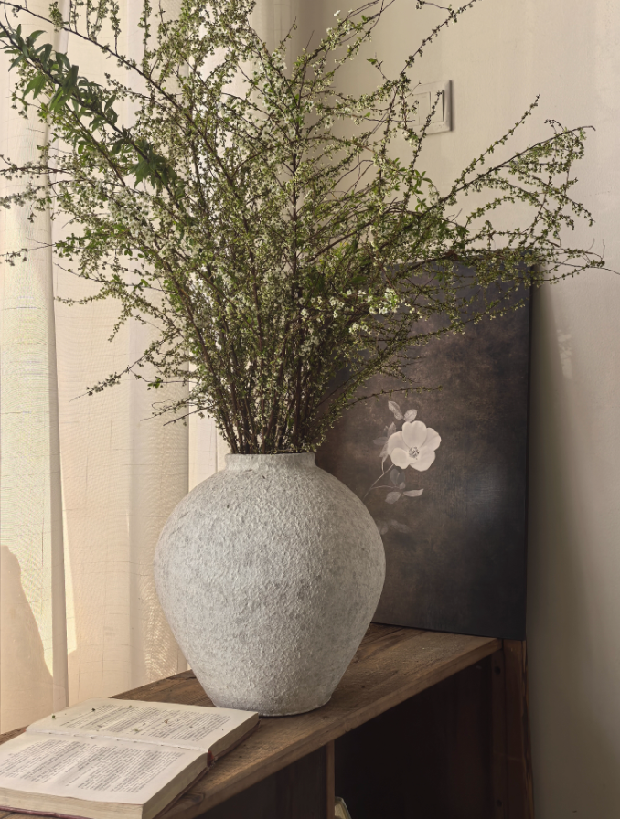 Sweet Home Deco - Vente Vases - Vase en terre cuite fait main, pot d'art en céramique blanc mat12