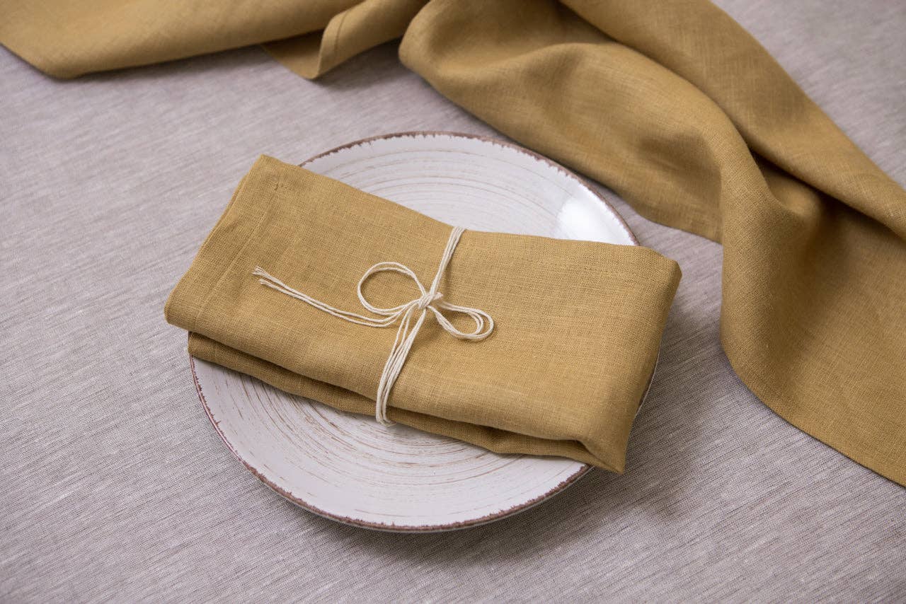 CoolLinen - Vente Serviettes de table en tissu - Serviettes en lin biologique de couleurs variées. Taille DÎNER.18