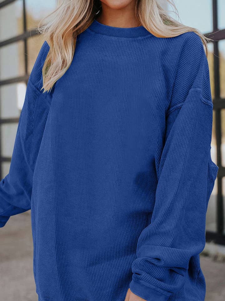 Suhkasana – Sweatshirt - Mulher por atacado – Camisola Vintage Lavada de Veludo Canelado Oversized11