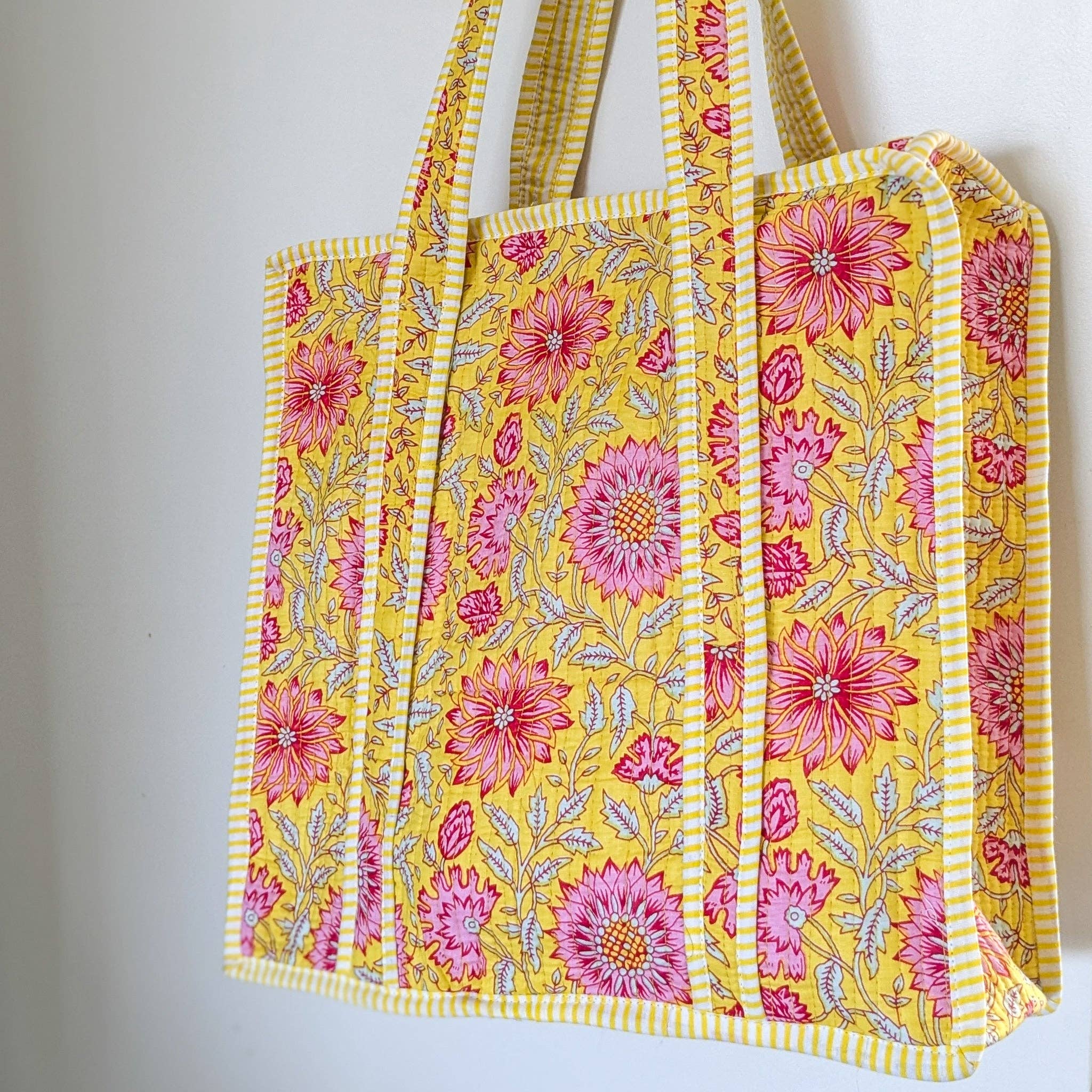 Shakti.ism - Wholesale Tote Bag - Women's - Quilted Market Tote Bags: Colourful Screen Printed Kantha Tote Bags, Ethically Handmade in India3