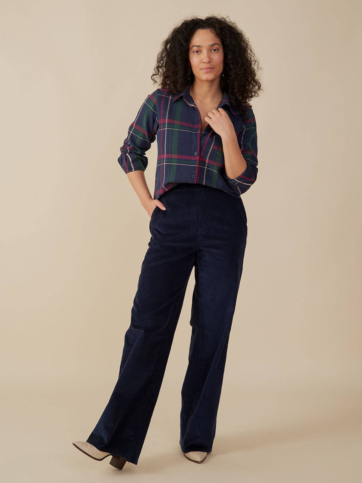 Lucy Pant Navy Corduroy for wholesale on Faire5