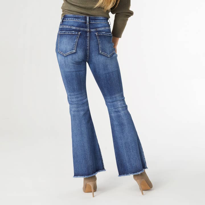 Dark Denim EverStretch Flare with Inset Seam for wholesale on Faire