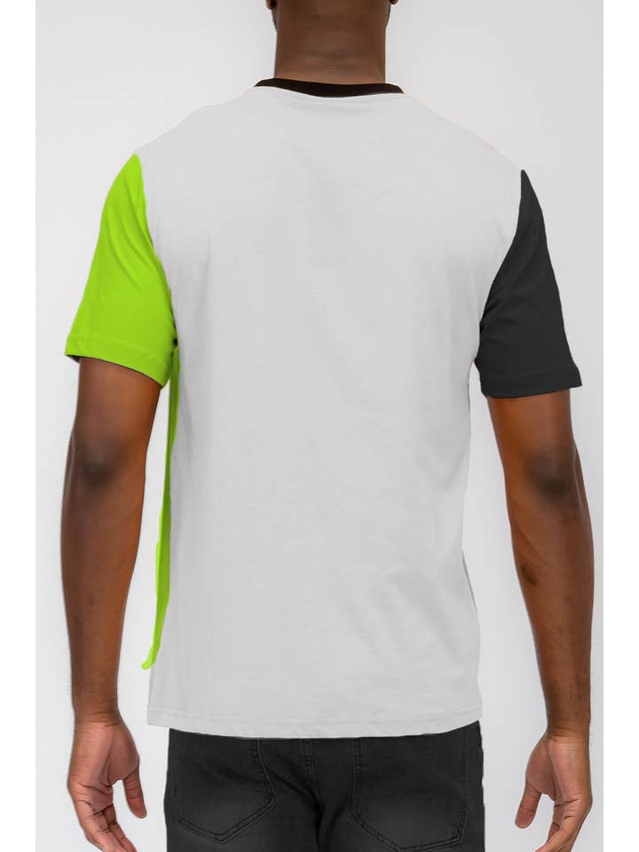 WEIV - Wholesale T-Shirt - Men's - Cotton Color Block Tshirt Vertical Stripe2