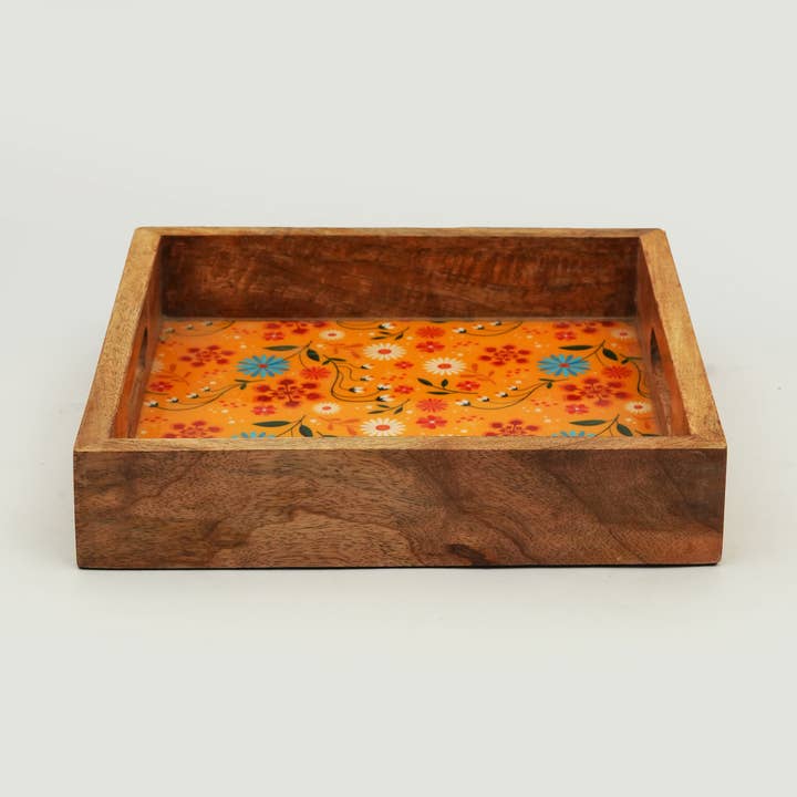 Sunburst Bloom Serving Tray for wholesale by Mela Artisans