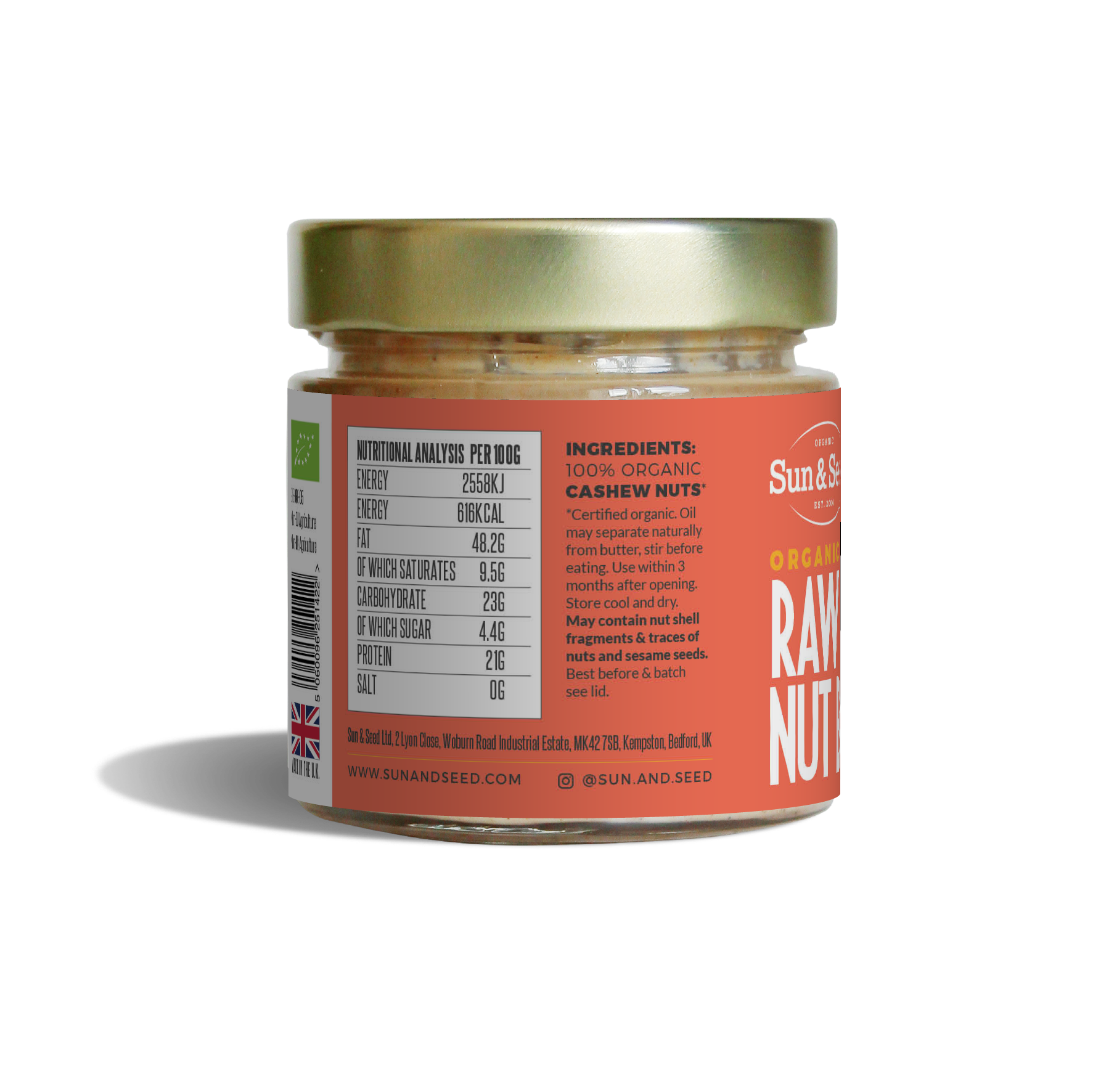 Sun & Seed – wholesale Nötsmör – Ekologiskt rått cashewnötssmör 200g2