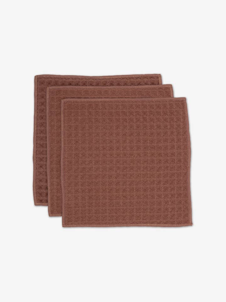 Dusty Rose Waffle Washcloth Set for wholesale by Geometry