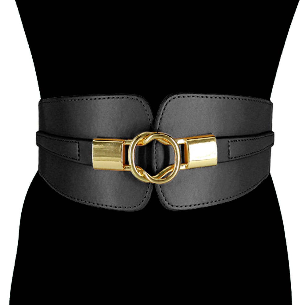 Sensibling Corp. - Venta al por mayor Cinturón - Mujer - Cinturón ancho elástico con hebilla metálica y detalle de cuero sintético18