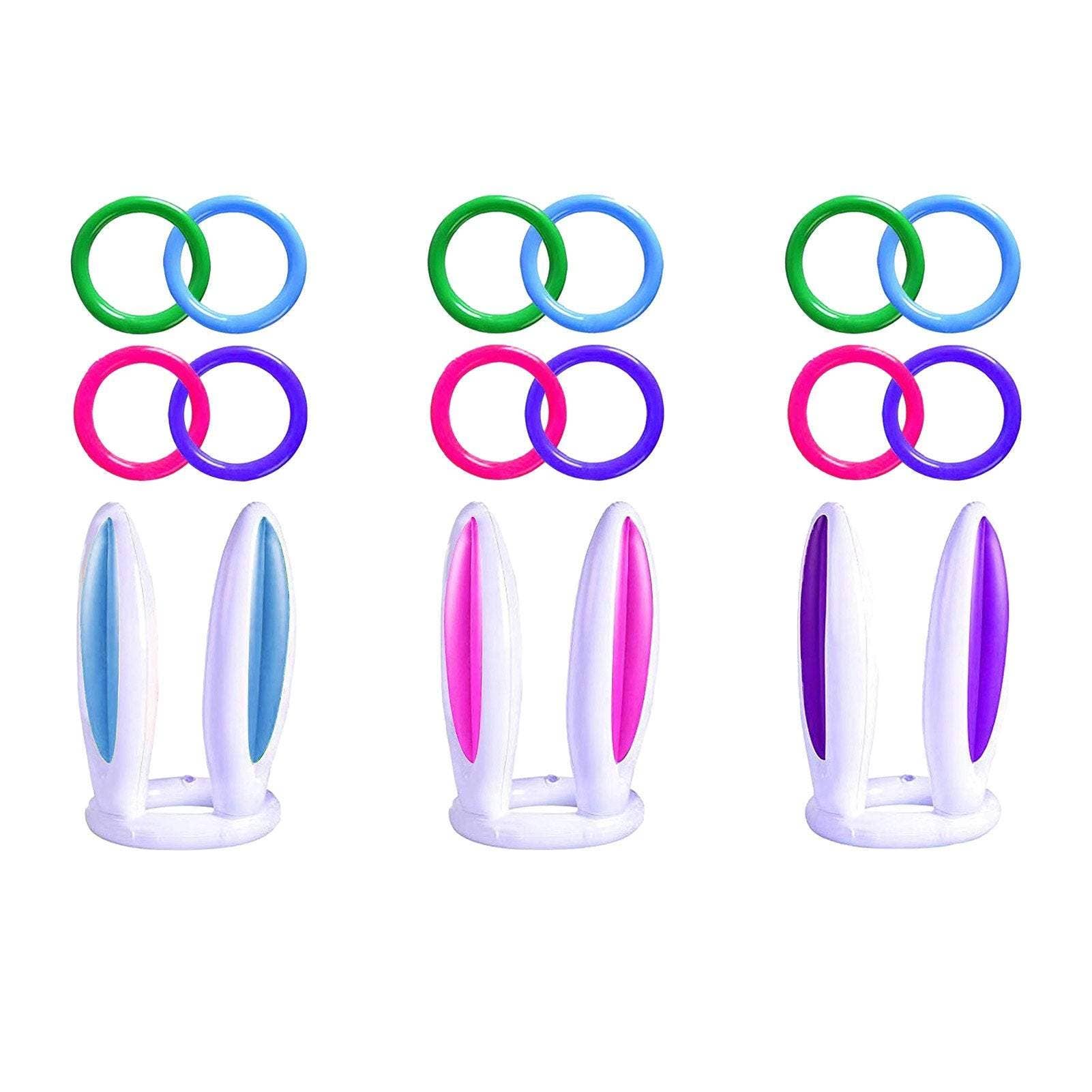 KiddieKickz – wholesale Inflatable toy – Child & baby – Bunny Ring Toss Game Inflatable Easter Bunny Ears Throwing Ring Toy3