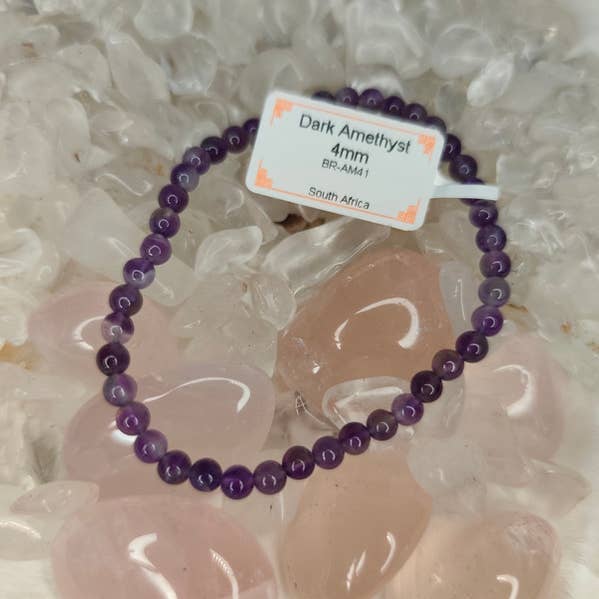 Dark Amethyst Bracelet, 4 mm for wholesale by Con Le Stelle
