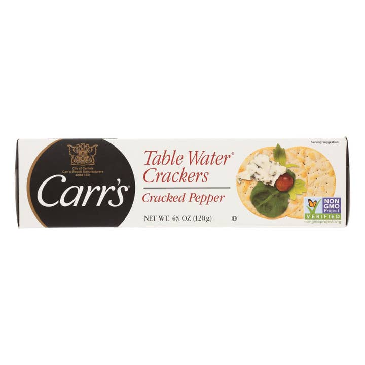 Ware Spark - Wholesale Crackers - Carr's Table Water Crackers - Bite Size With Cracked Pepper - Case Of 12 - 4.25 Oz3