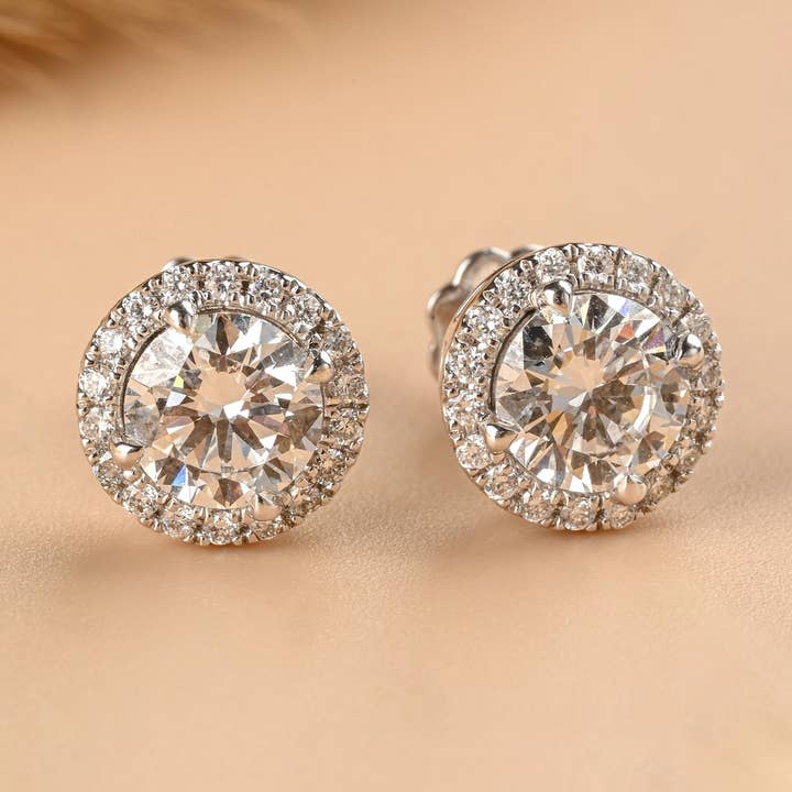 1.65 CT Lab grown Diamond Earrings, 14Kt Gold Studs for wome for wholesale by OISHI DIAMONDS