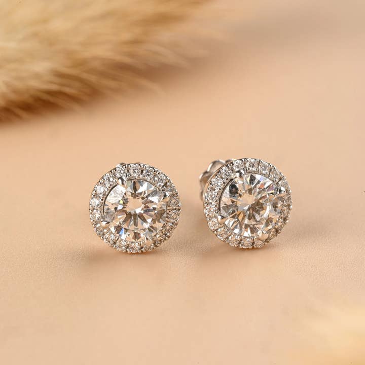 OISHI DIAMONDS - Wholesale Stud/Post Earrings - 1.65 CT Lab grown Diamond Earrings, 14Kt Gold Studs for wome