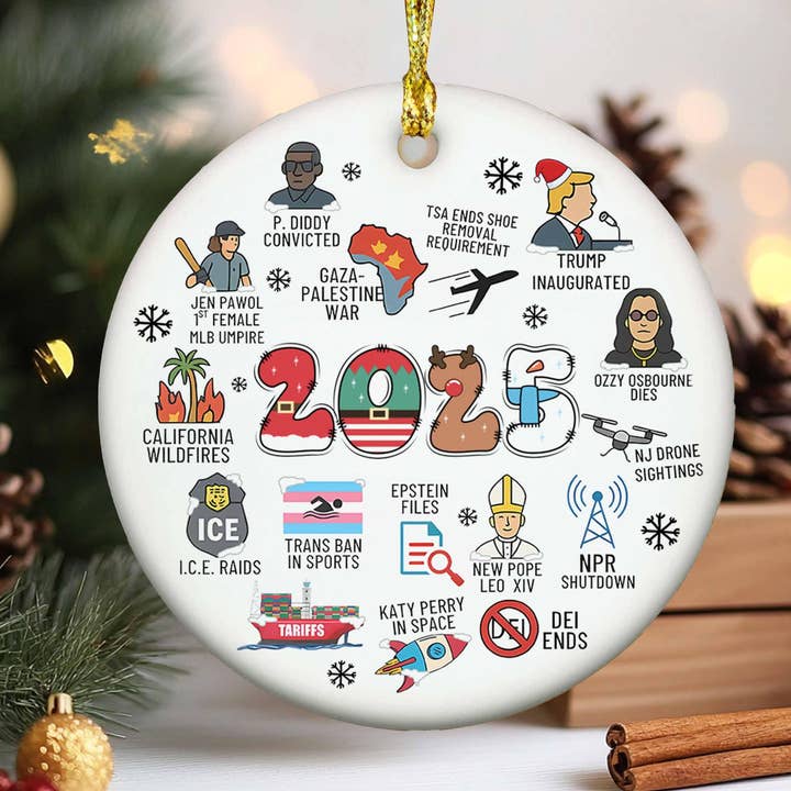 2025 Year in Review Christmas Ornament, Funny Xmas Ornament and other Purchase Wholesale natale 2025. Free Returns & Net 60 Terms on Faire trending on Faire.