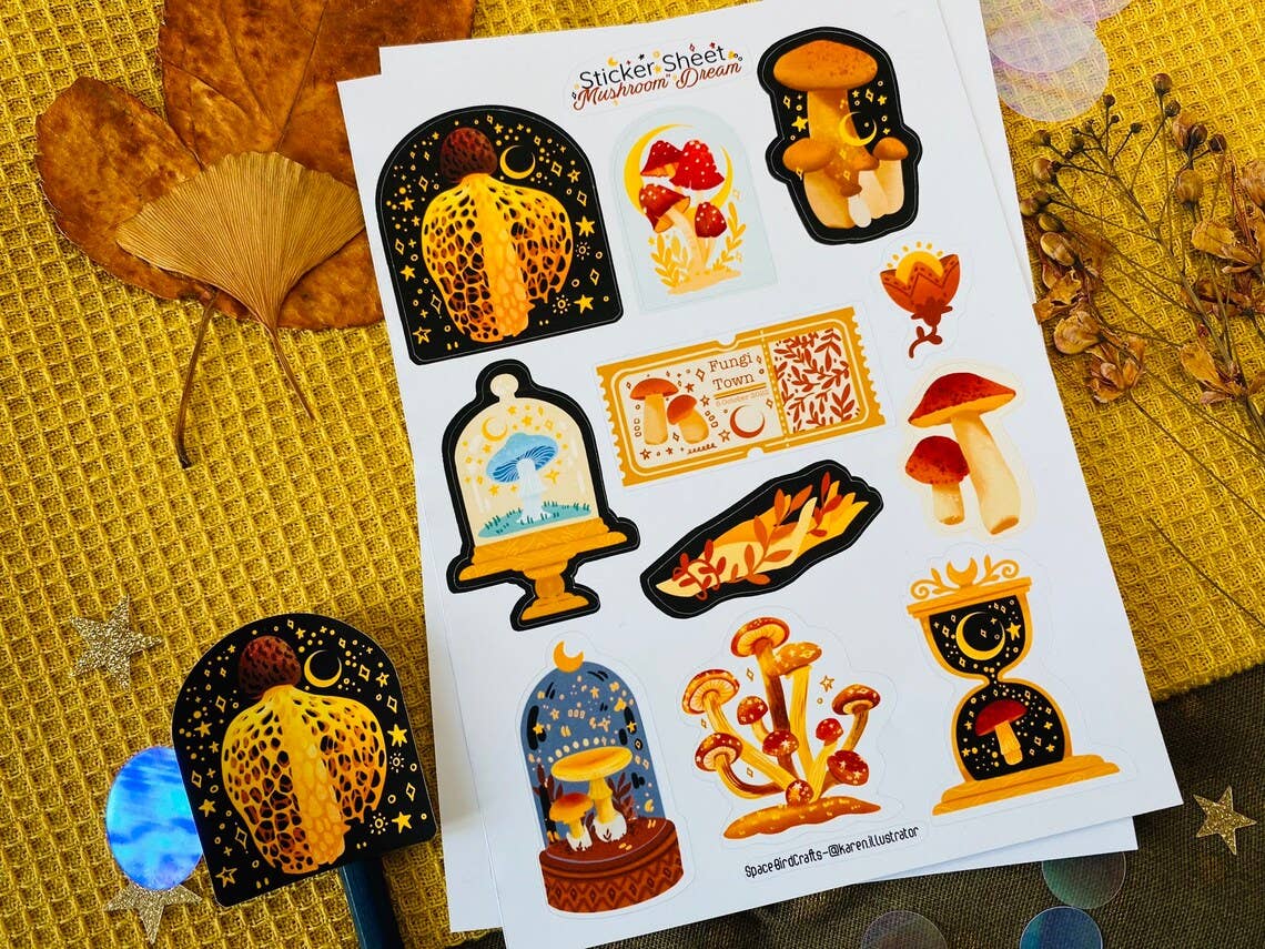 Split Moon Studios - Wholesale Sticker - Mushroom Dream Sticker Sheet Decorative Sticker1