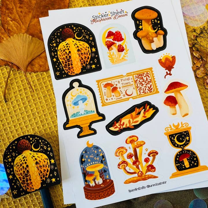 Split Moon Studios - Wholesale Sticker - Mushroom Dream Sticker Sheet Decorative Sticker1