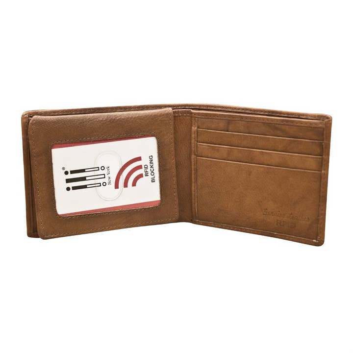 ili New York - Wholesale Wallet - Men's - 7751 Leather Bifold Men's Wallet with Flip-Up ID Holder