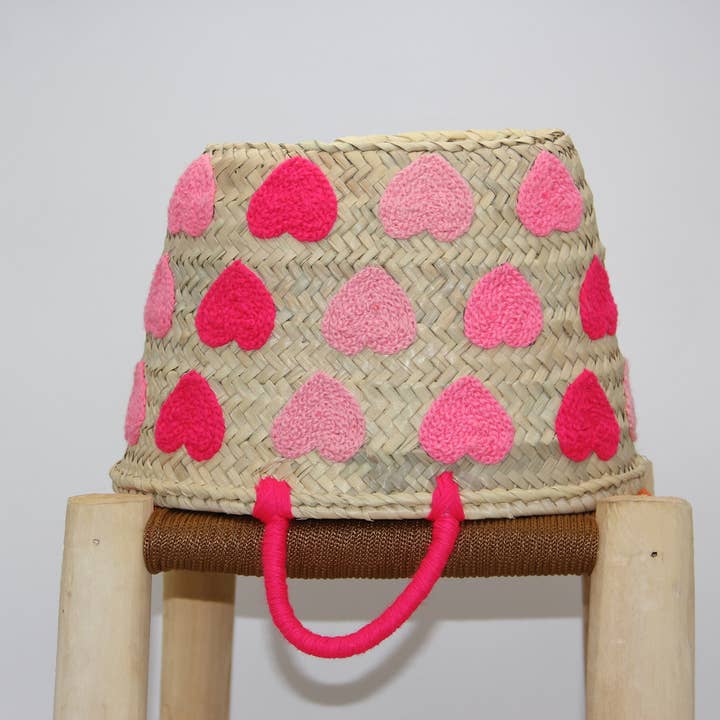 MOROHANDS - Wholesale Beach Bag - Custom Heart Beach Bag Gift, Pink &Blue Tote Valentine's Day1