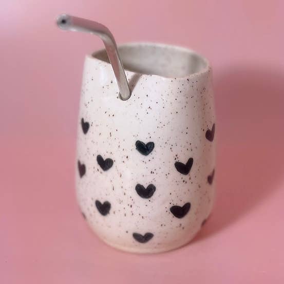 Hearts Straw Tumbler for wholesale by Lai Ceramics