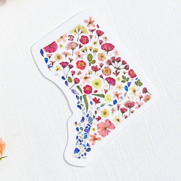 DC in Bloom Sticker - Washington DC 2.5in floral sticker for wholesale by FloreOrganicBotanics