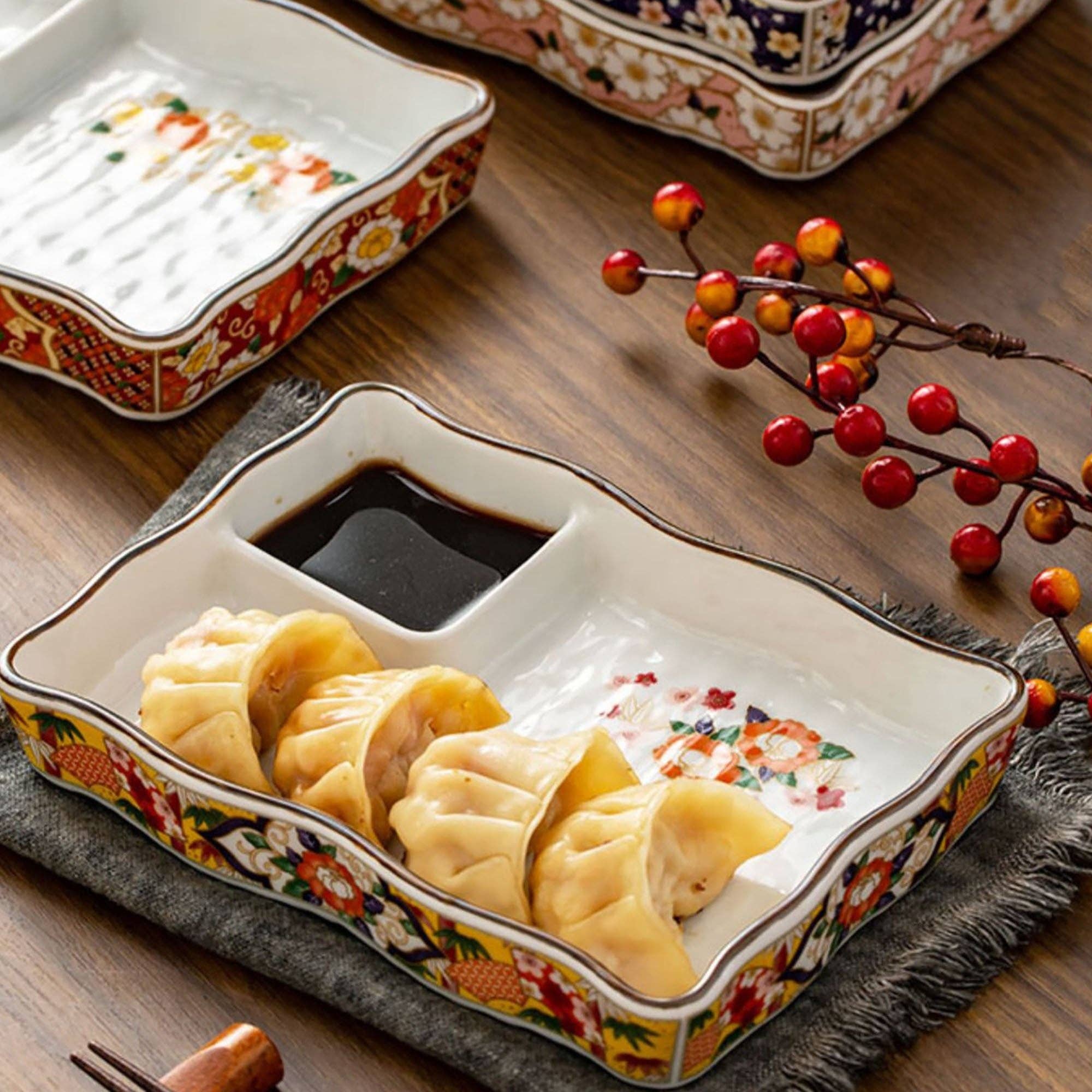 MinoCraft - Vente Plateaux de service - Assiette en porcelaine avec zone de sauce4