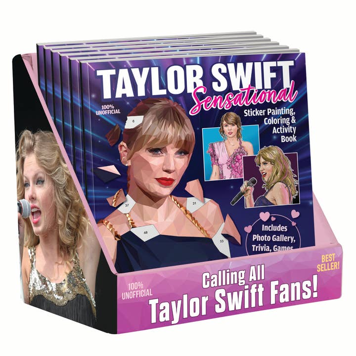 Fox Chapel Publishing - Wholesale Coloring & Activity Book - Adult - 6-Copy Display - Taylor Swift Sticker Painting, C&A Pages+