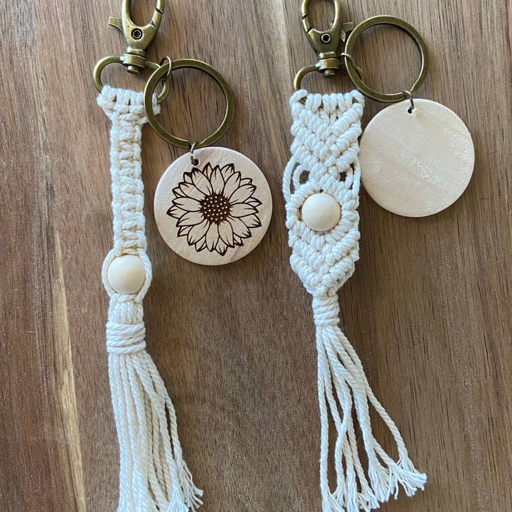 KW Laser Supplies - Wholesale Keychain - Women's - Boho Macrame Keychains set of 2