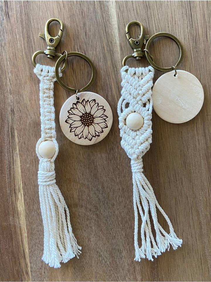 Boho Macrame Keychains set of 2 for wholesale by KW Laser Supplies