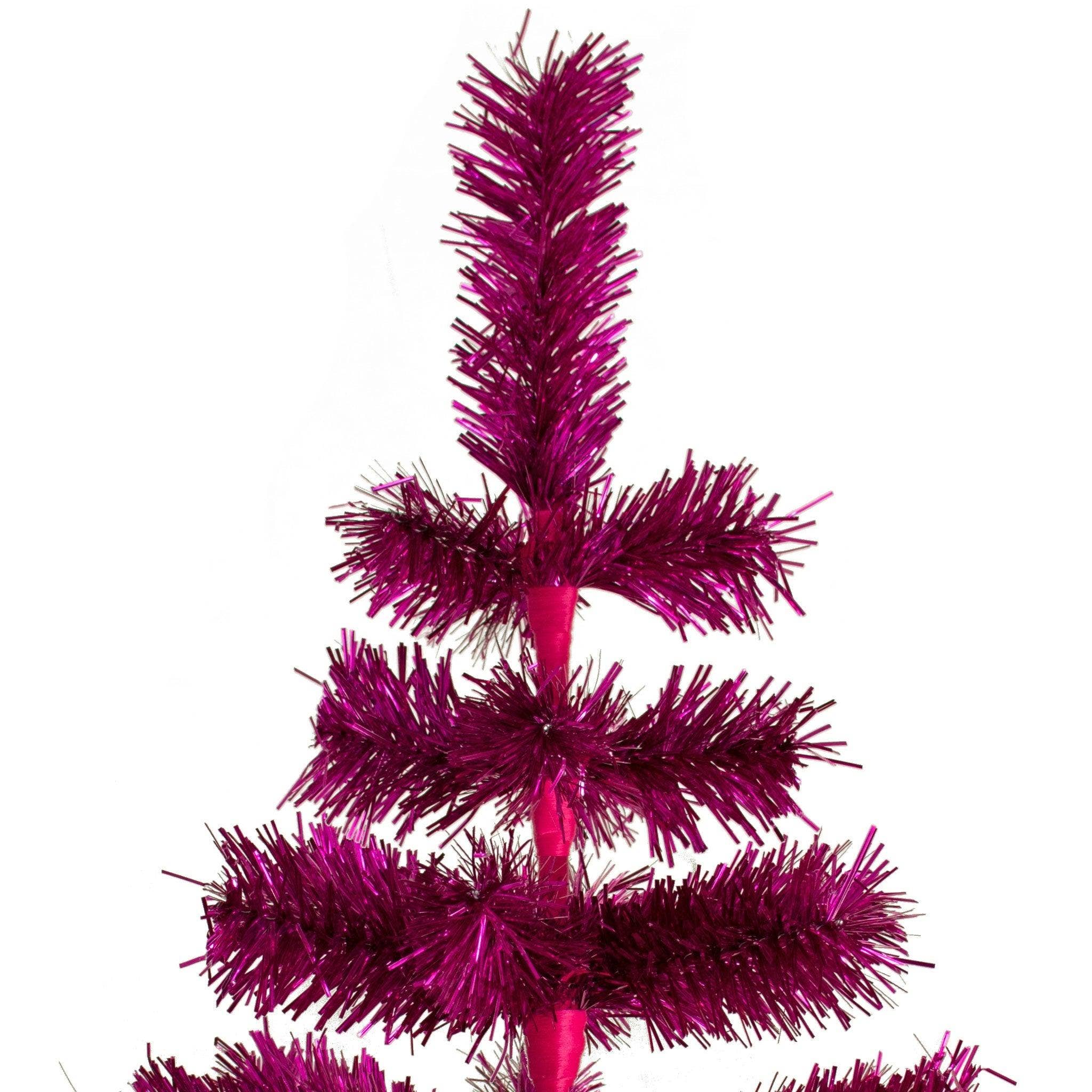 Lee Display - Wholesale Christmas Decoration - Fuchsia Tinsel Christmas Tree1