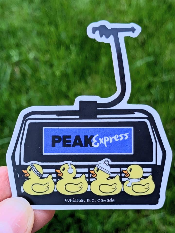 Peak Express Ducks Chairlift Whistler BC Sticker for wholesale by Northwest By Nature