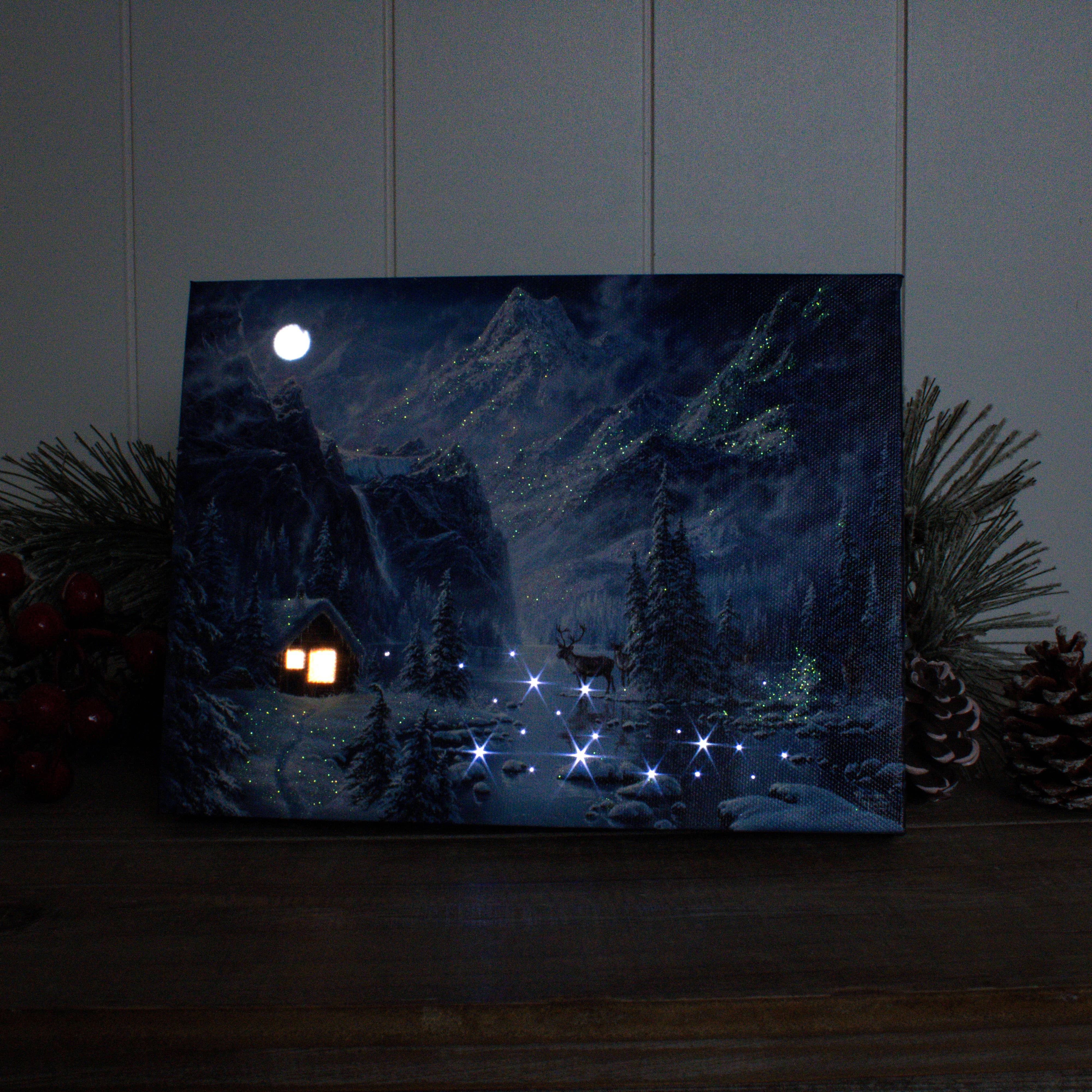 Glow Decor – Engroshandel Bordpynt – Nordic Night 8x6 oplyst bordplade lærred2