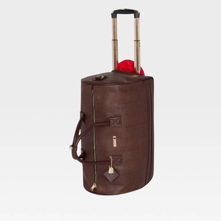 Tote&Carry - Wholesale Weekender Bag - Women's - Apollo 1 Rolling Duffle Bag in Chocolate