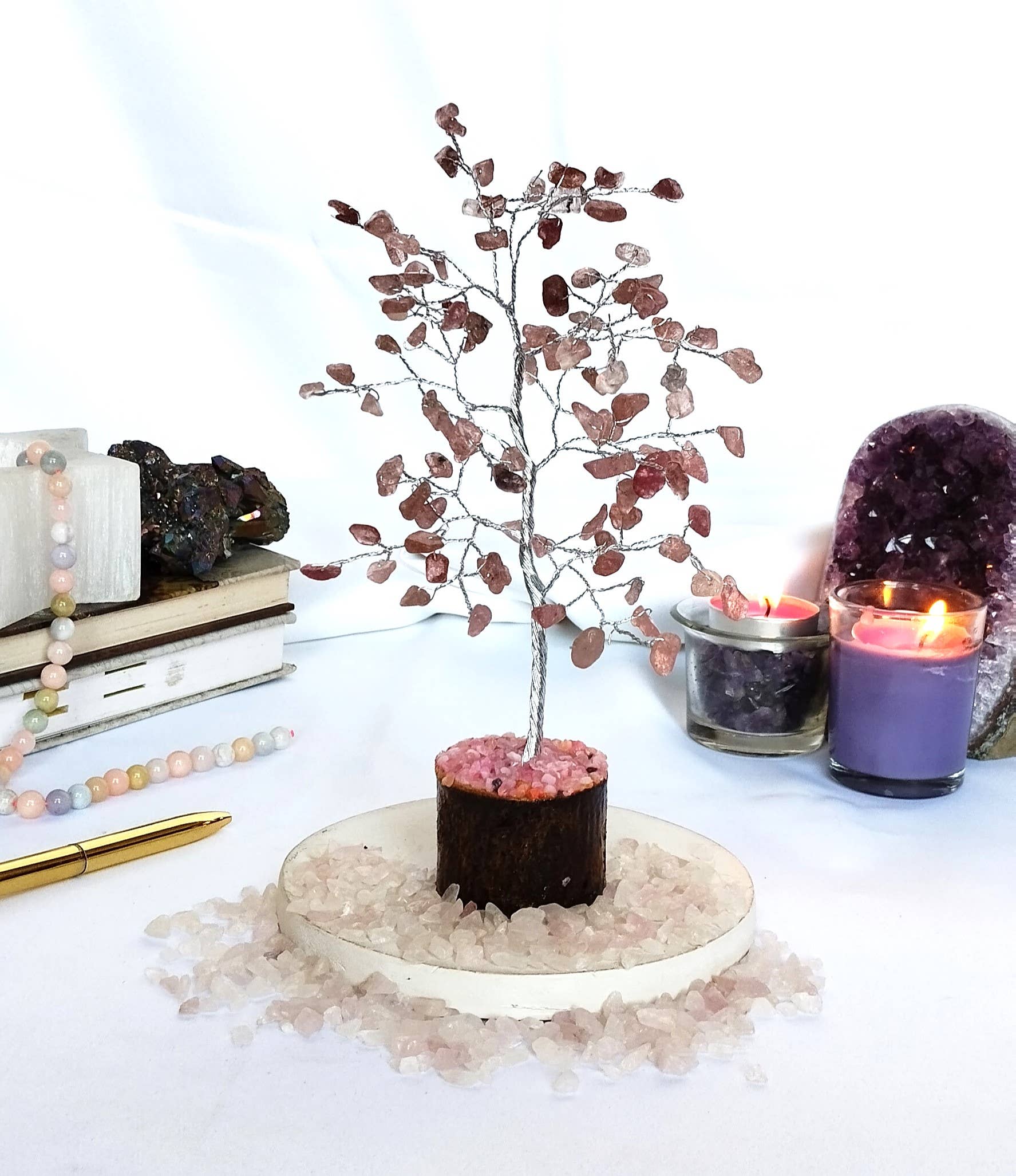 Soothing Crystals - Wholesale Spiritual Stone/Crystal - Gemstone Tree | Strawberry Quartz | Crystal Tree Of Life0