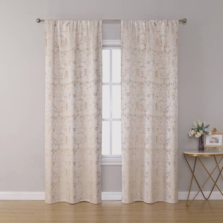 Cortina de Jacquard Blanco/Oro de Majestic Giftware para venta al por mayor de Majestic Giftware Inc