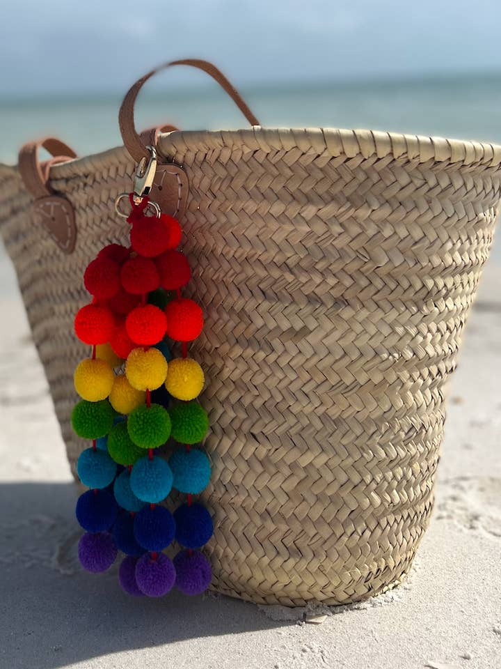 PomPom Rainbow Bag Charm for wholesale by PomPom Galore