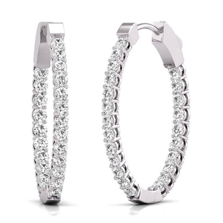1 CT Oval Shape Lab Hoop Earrings in 14K White Gold and other Purchase Wholesale varsel. Free Returns & Net 60 Terms on Faire trending on Faire.
