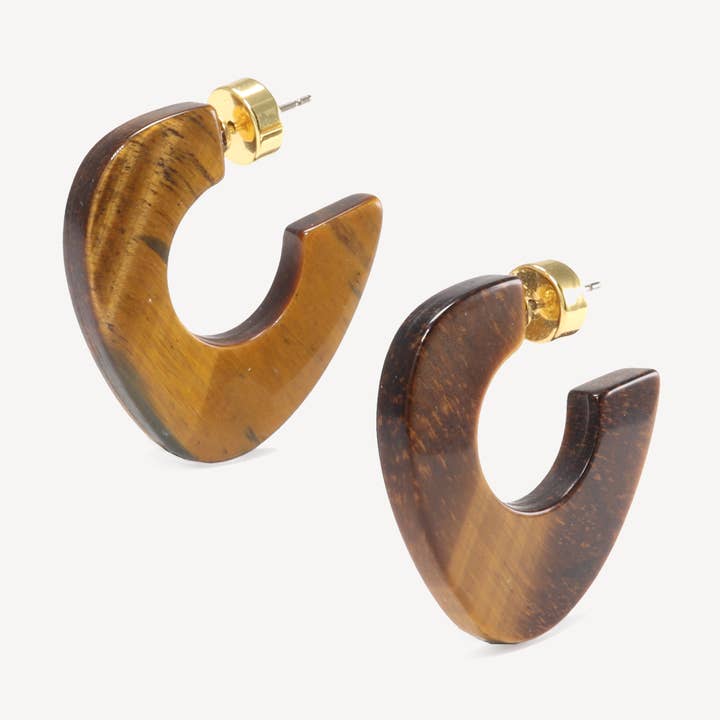 Tigers Eye Lina Hoops for wholesale by HYE JANE