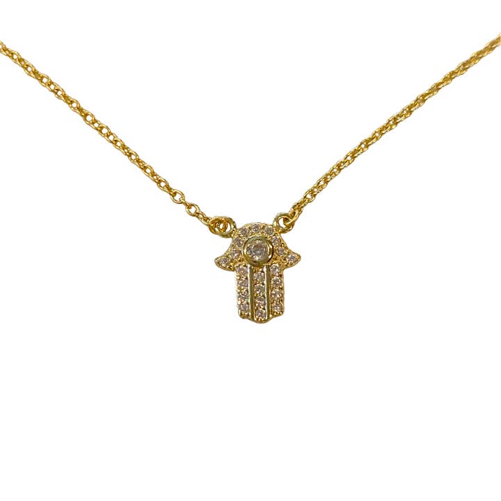 Classic Hamsa Pave Necklace for wholesale by Be the Good