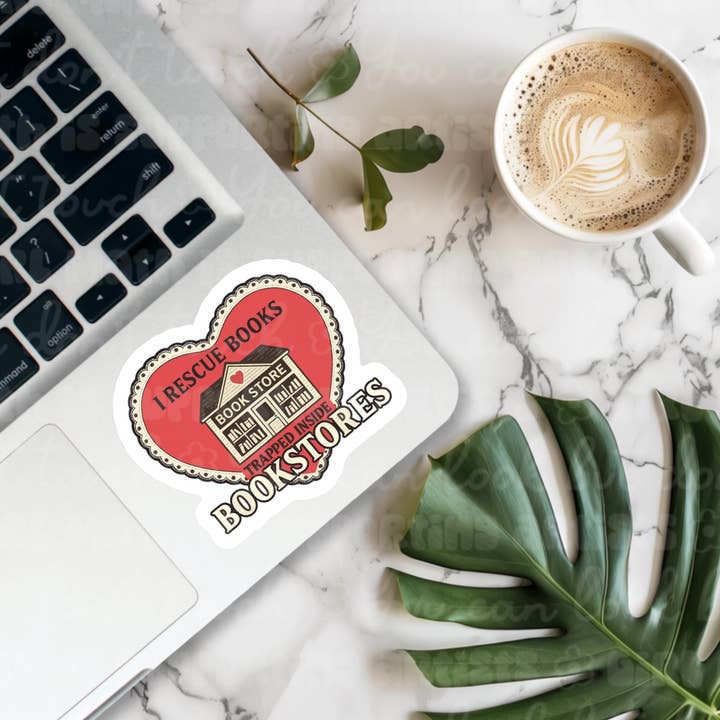 Ace the Pitmatian Co - Wholesale Sticker - I Rescue Books Trapped Inside Bookstores Sticker1