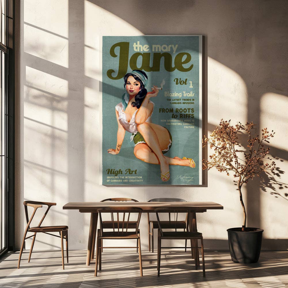GTA ART - Wholesale Art Print - Wall art Mary Jane Retro Vintage Pinup Cannabis Art2