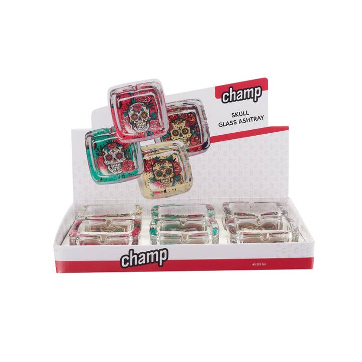 Champ by Polyflame - Wholesale Ashtray - Calaveras glass ashtray1