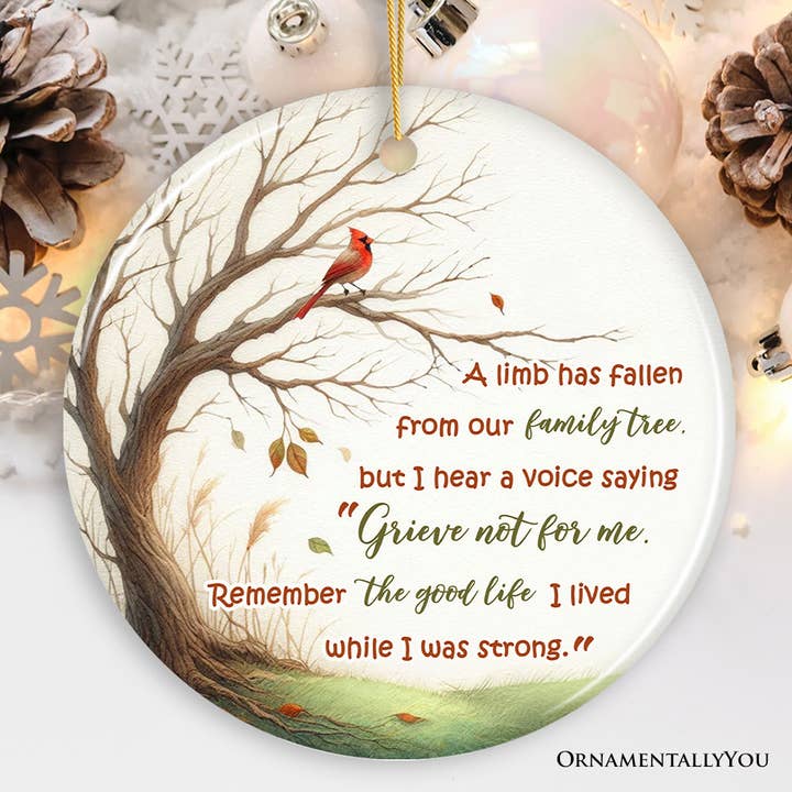 OrnamentallyYou - Wholesale Ornament - A Life Well-Lived Memorial Tree Ornament, Cherished Family