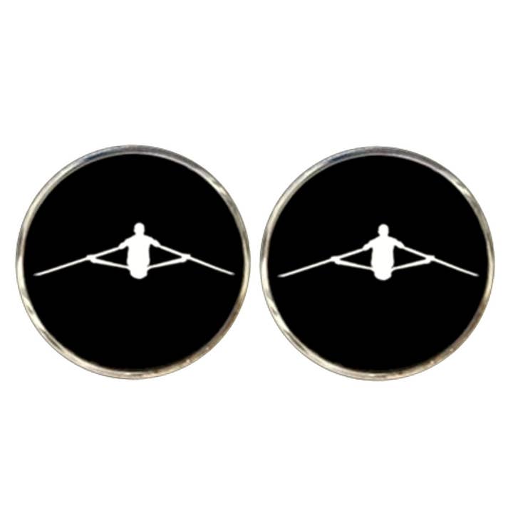 Boutons de manchette Rower - Noir et blanc pour la vente par Bassin And Brown