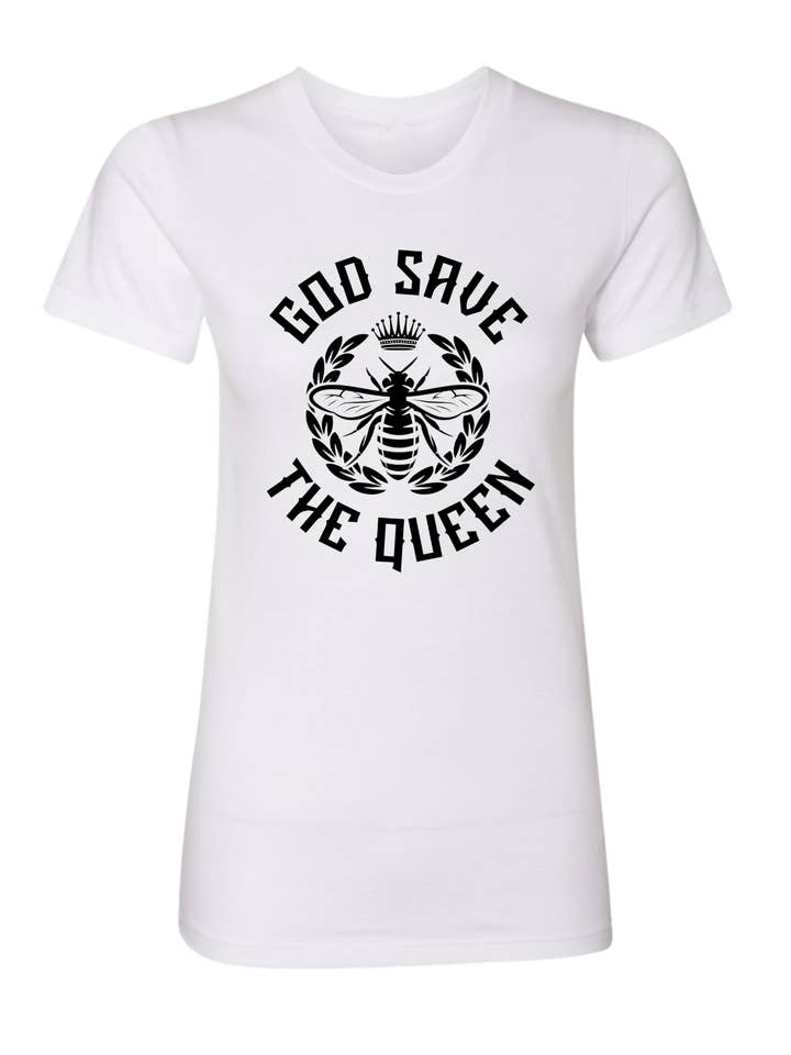 God Save The Queen Organic Tee for wholesale by Eco Royale