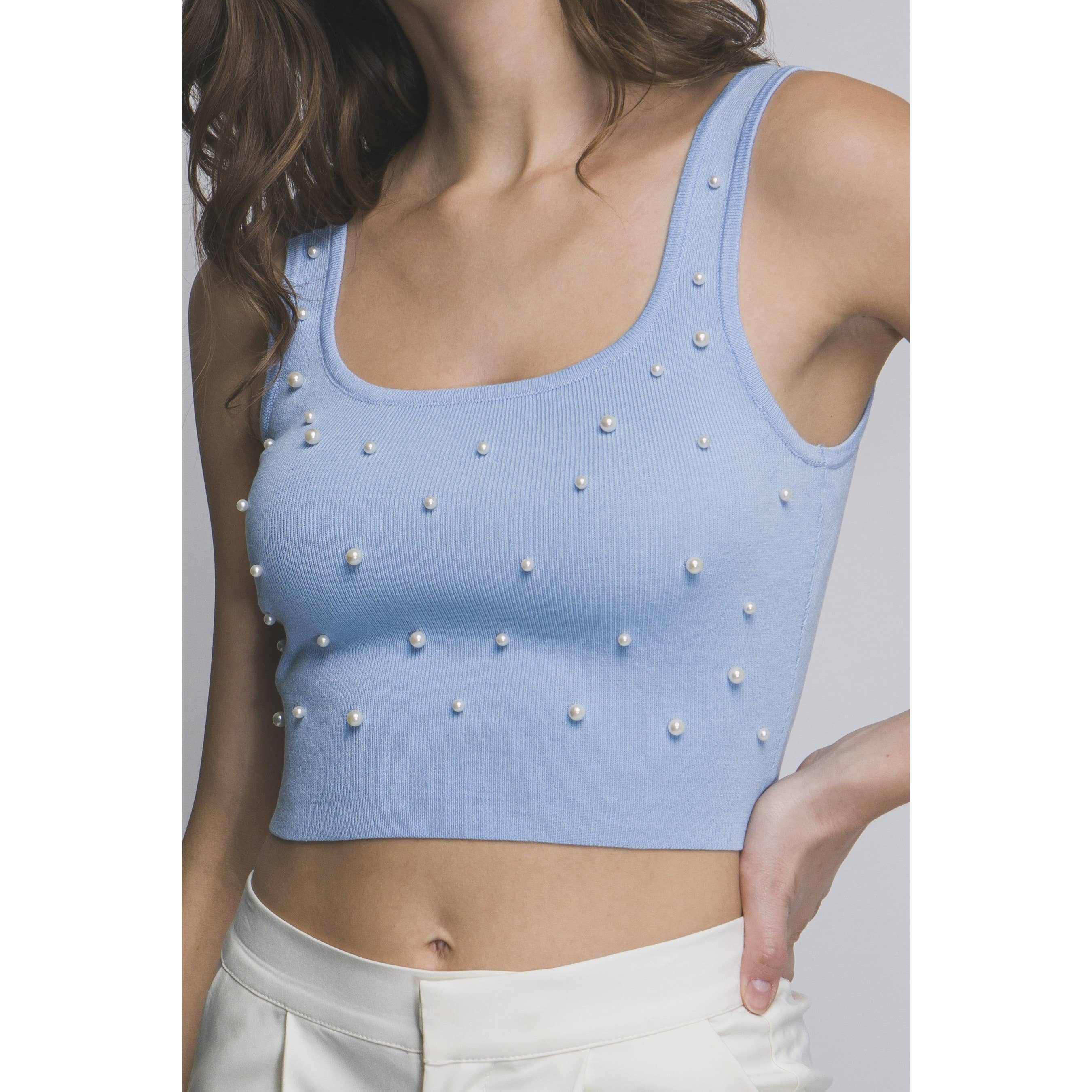 HiteJeans – wholesale Linne (Tryckt) - Dam – Ribbad stickad bolldesign kort linne6