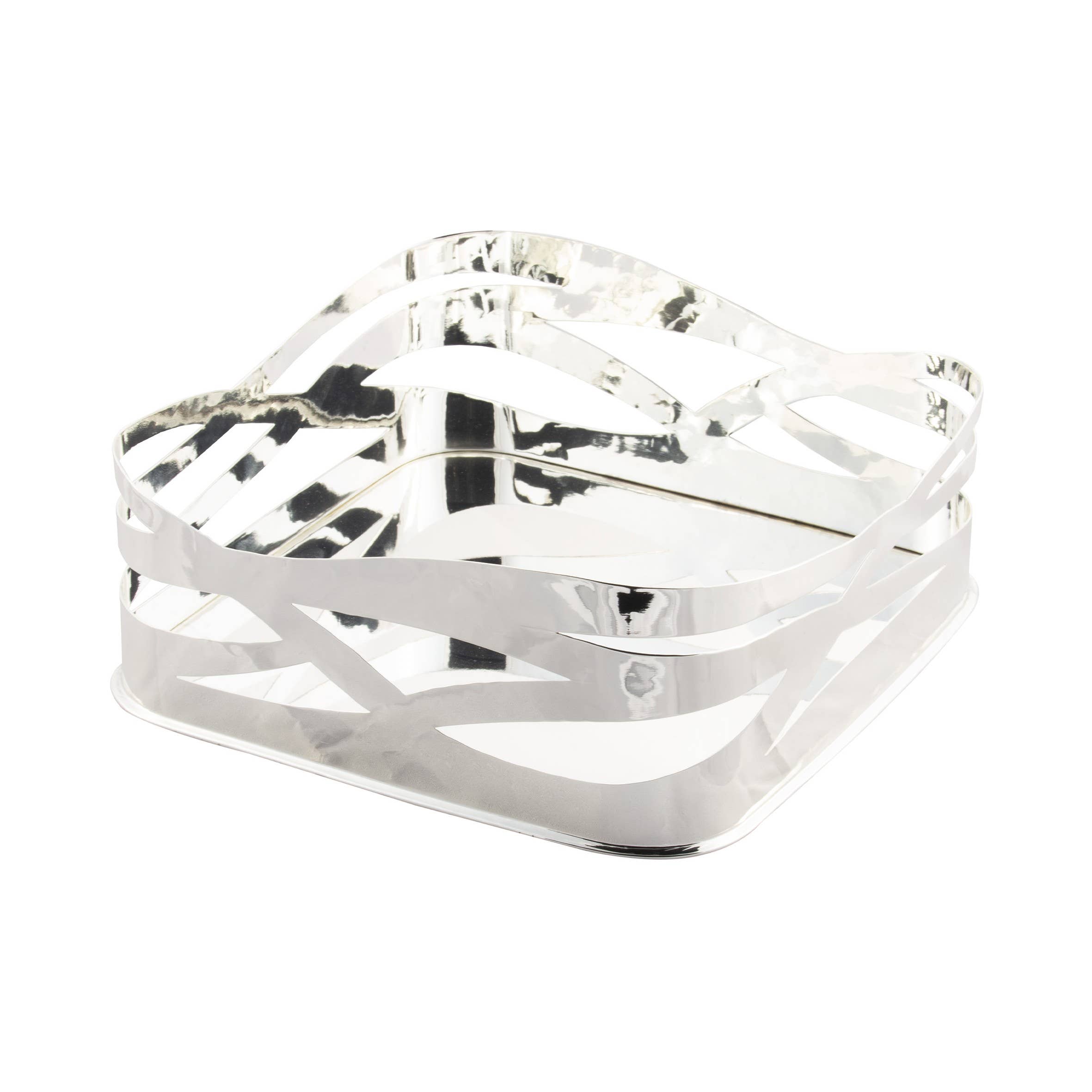 Bragagnolo Argenti - Vente Assiettes/plats/bols de décoration - Panier carré « Onde »0