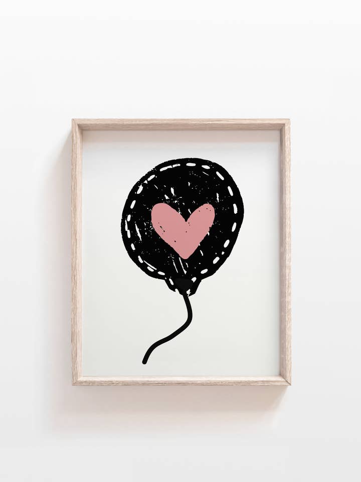 balloon print, kids playful wall art, home decor, boy, girl for wholesale by The Little Wagon