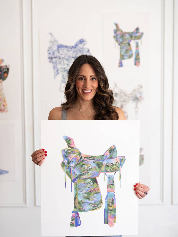 Stampa a sella ispirata a Monet per la vendita all'ingrosso da parte di Watercolor Western